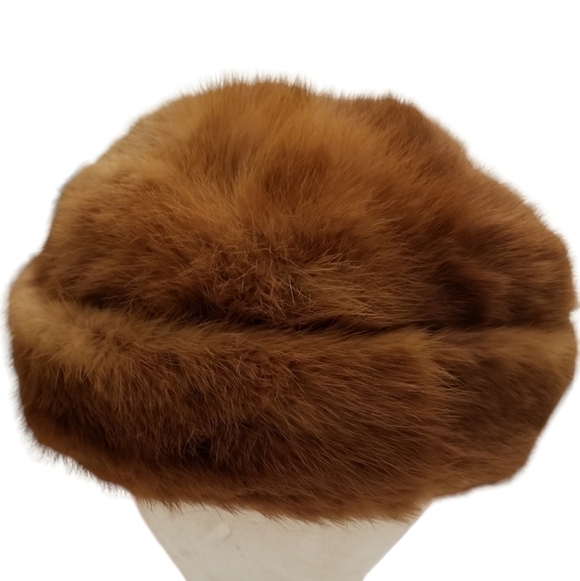 Mae Carney Genuine Ladies Tan Mink Hat Size Small - Picture 4 of 7